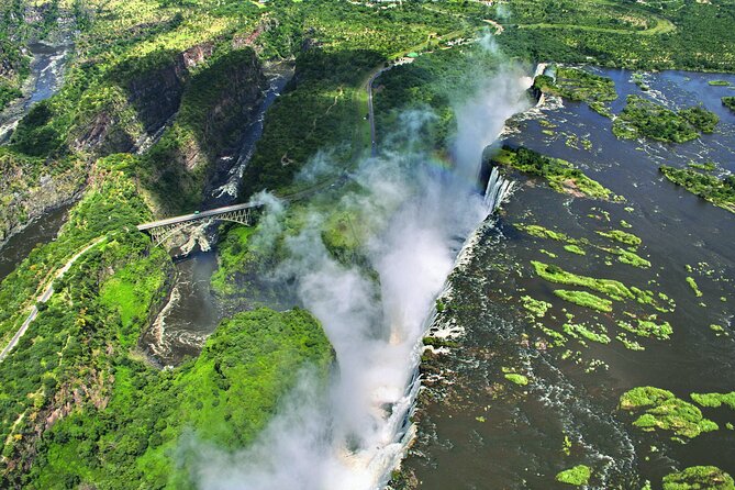 Helicopter Flight+window Seat Guarantee over the Victoria Falls - From the helipad to the upper Zambezi River