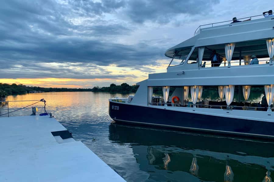 Luxury Cruise : Sunset Boat Cruise on The Zambezi Explorer - Boarding the three-deck Zambezi Explorer