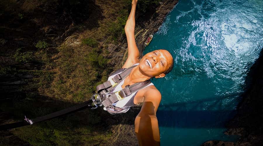 Victoria Falls Bridge Bungee Jump - The 111-metre leap and four seconds of freefall
