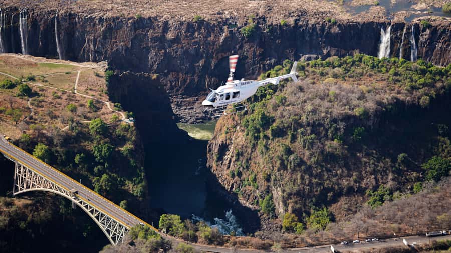 Victoria Falls:Explore the Zambezi Helicopter Experience - From Midnight Diner into Batoka Gorge