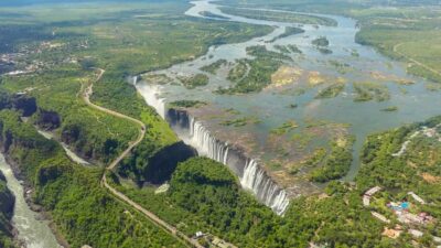 Helicopter Flight Aerial View of The Falls