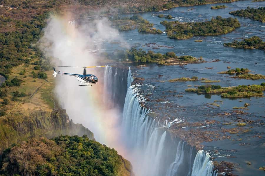 Victoria Falls Helicopter Flights - Photos, rainbows, and cabin seating