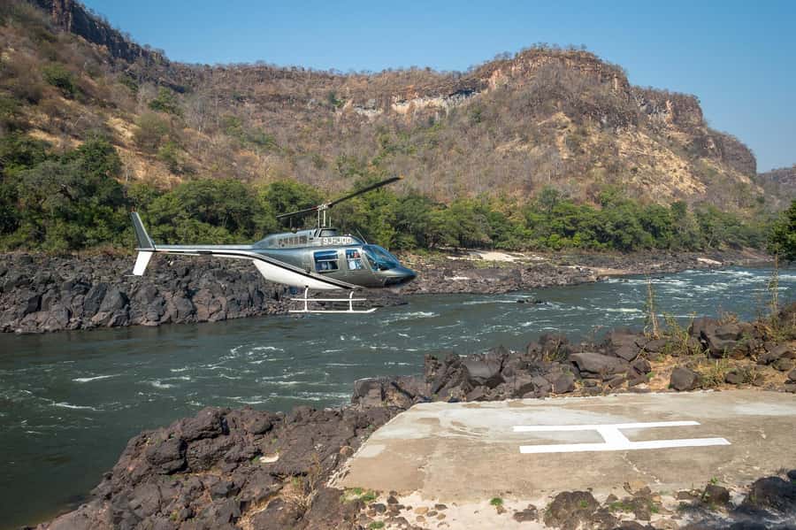 Victoria Falls Helicopter Flights - The route from Livingstone to Maramba Airfield